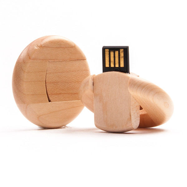 Memoria USB giratoria de madera