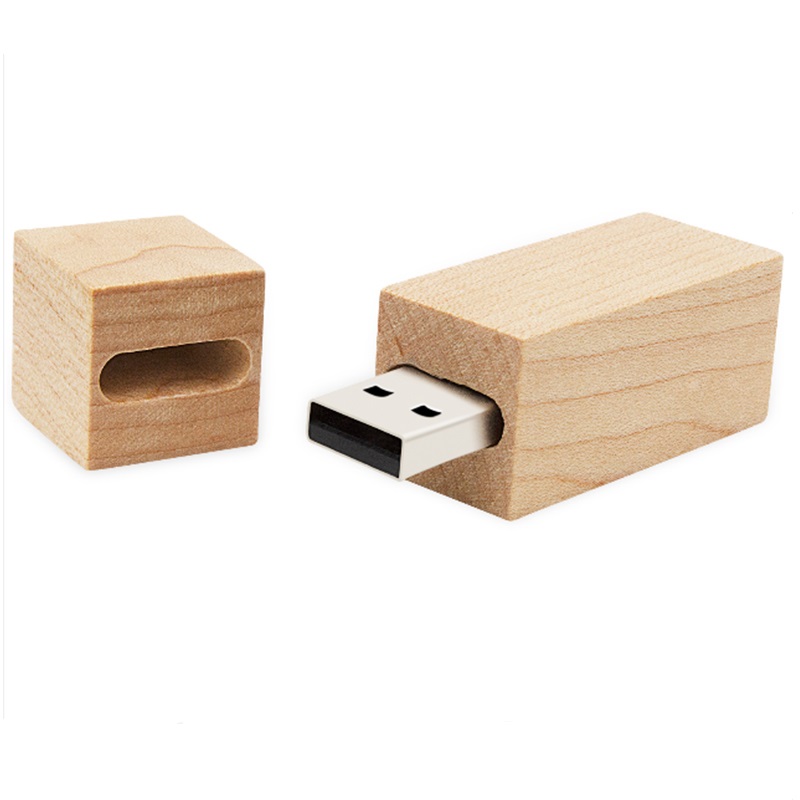 Memoria USB rectangular de madera, imagen 1