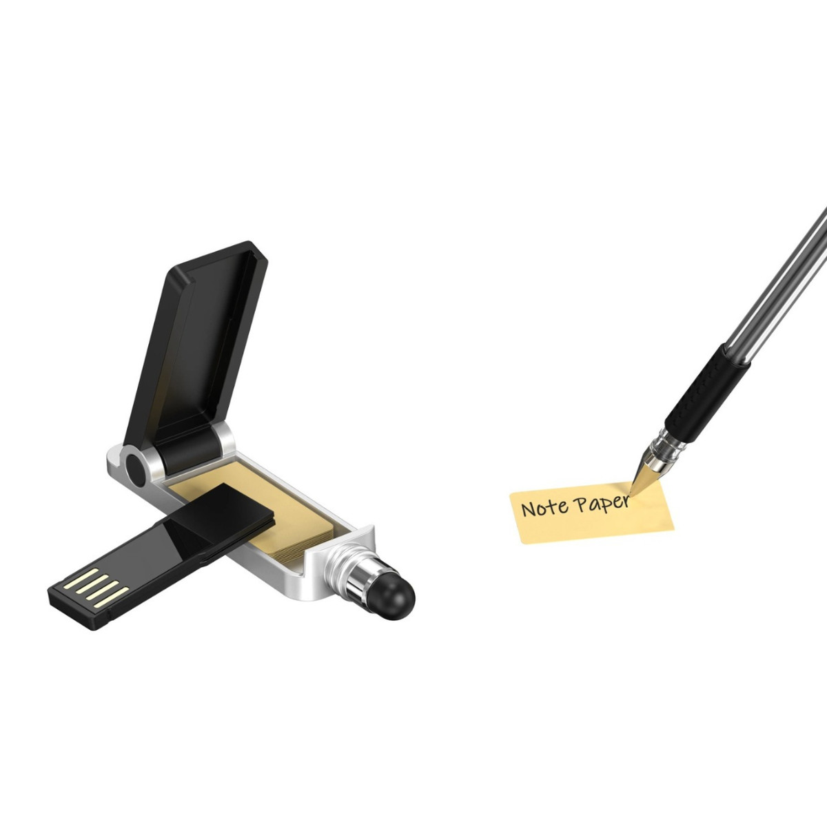 Memoria USB con puntero táctil y notas adhesivas, imagen 1