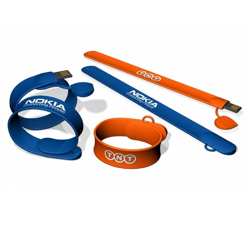 Memoria USB en pulsera tipo slap de 250 x 23 x 2,5 mm, imagen 1