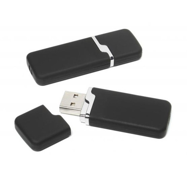 Memoria USB de plástico y acabado cromado