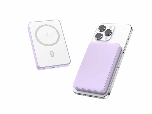 Batería externa ultrafina de 5000 mAh con carga inalámbrica