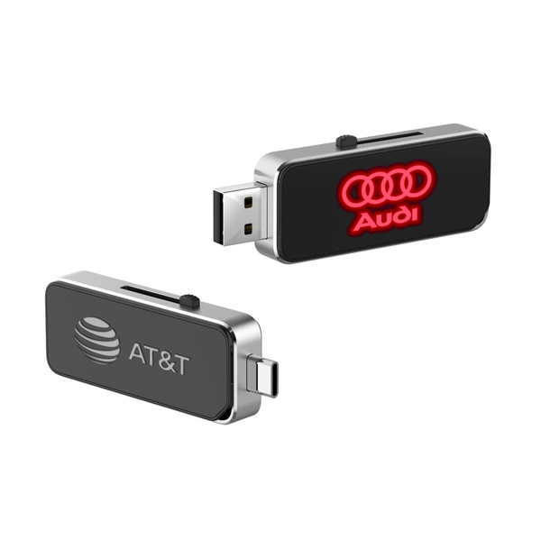 Memoria USB retráctil con USB-A y USB-C