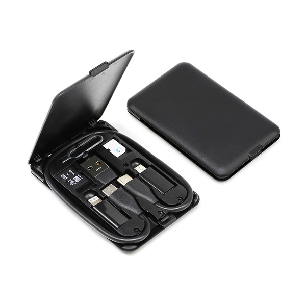 Caja con cable de carga multifuncional y soporte para móvil