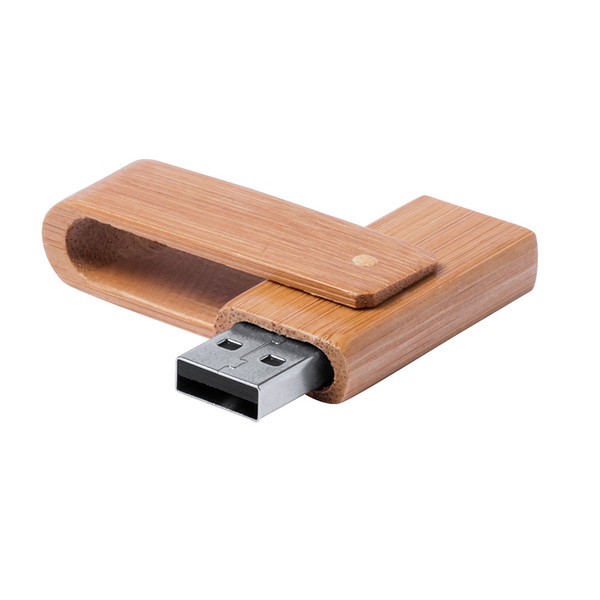 Memoria USB giratoria de madera