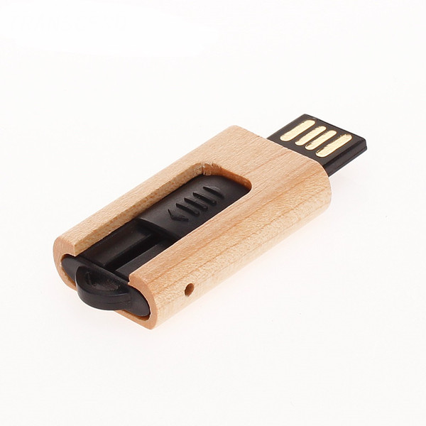 Memoria USB retráctil de madera