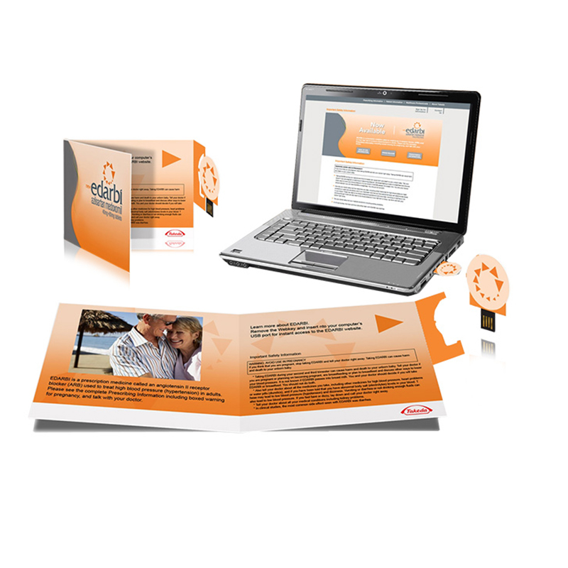 Folleto de papel con dispositivo USB, imagen 1