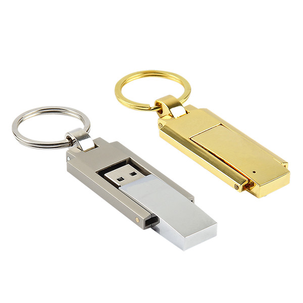 Memoria USB metálica giratoria con anilla grande